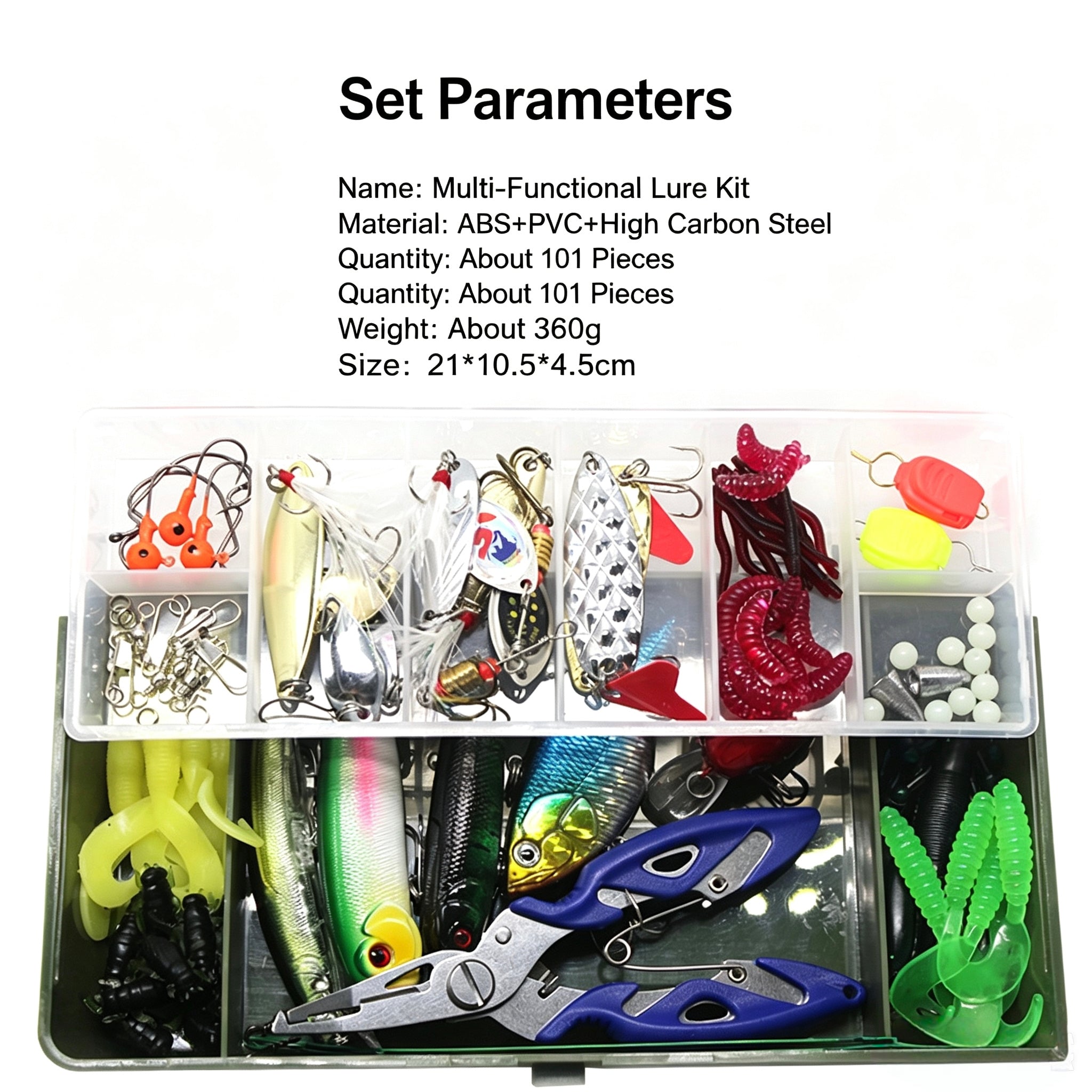 101 Pcs Fishing Lures Kit for Freshwater & Saltwater – Spoon Spinners, Minnows & Fishing Tackle Set for Trout & Bass